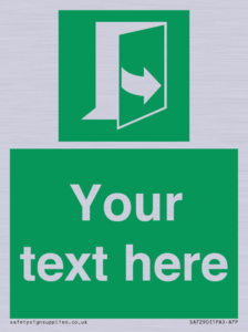 Custom sign safe condition door opens pulling left hand side